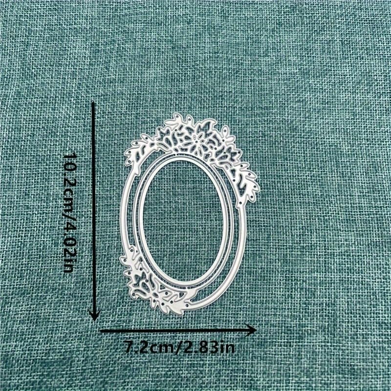 Lapoo Flowers Metal Cutting Die for Scrapbooking - Durable, Cut Stencils for DIY Scrapbook Photo Album Decorative Paper Card, Card Making Supplies, Embossing (Oval Flower Frame 4 x 2.8 in) - Image 3